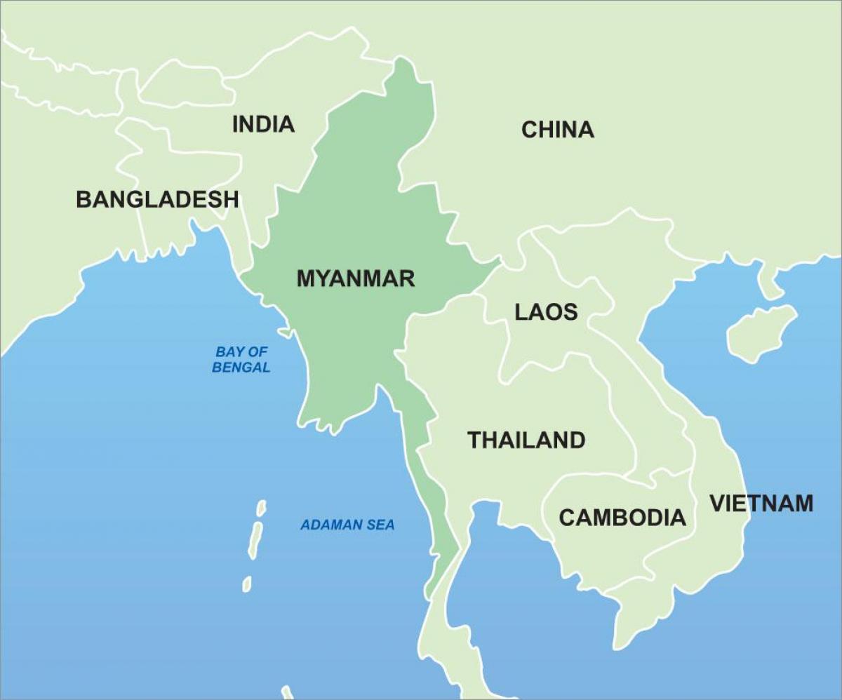 Burma na karti Azije