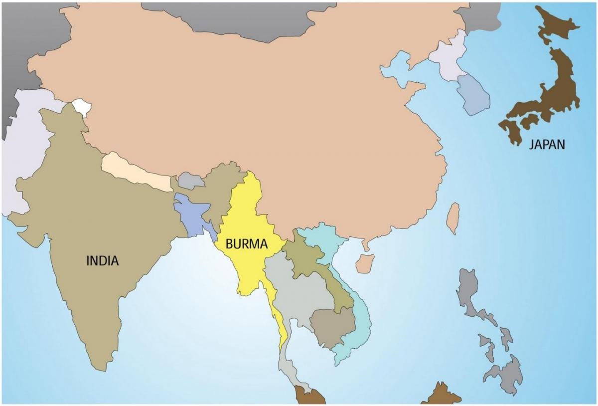 Mianmar na karti svijeta