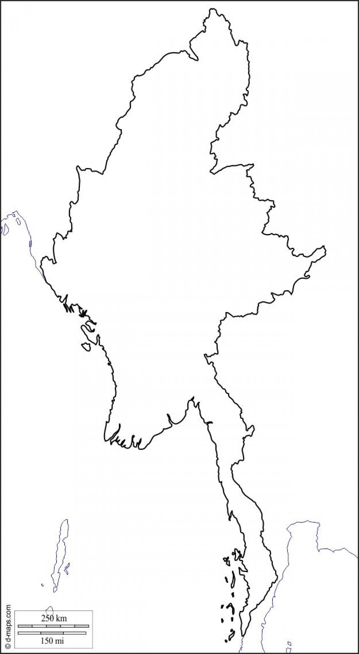 Karta nape Mianmar 