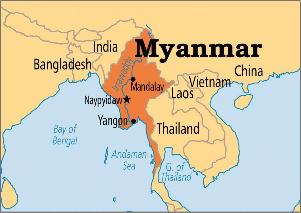lokacija Mianmar na karti svijeta