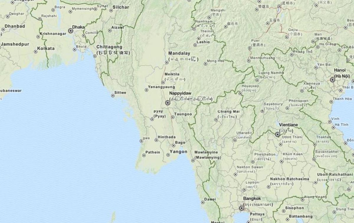 GPS karta Mianmar