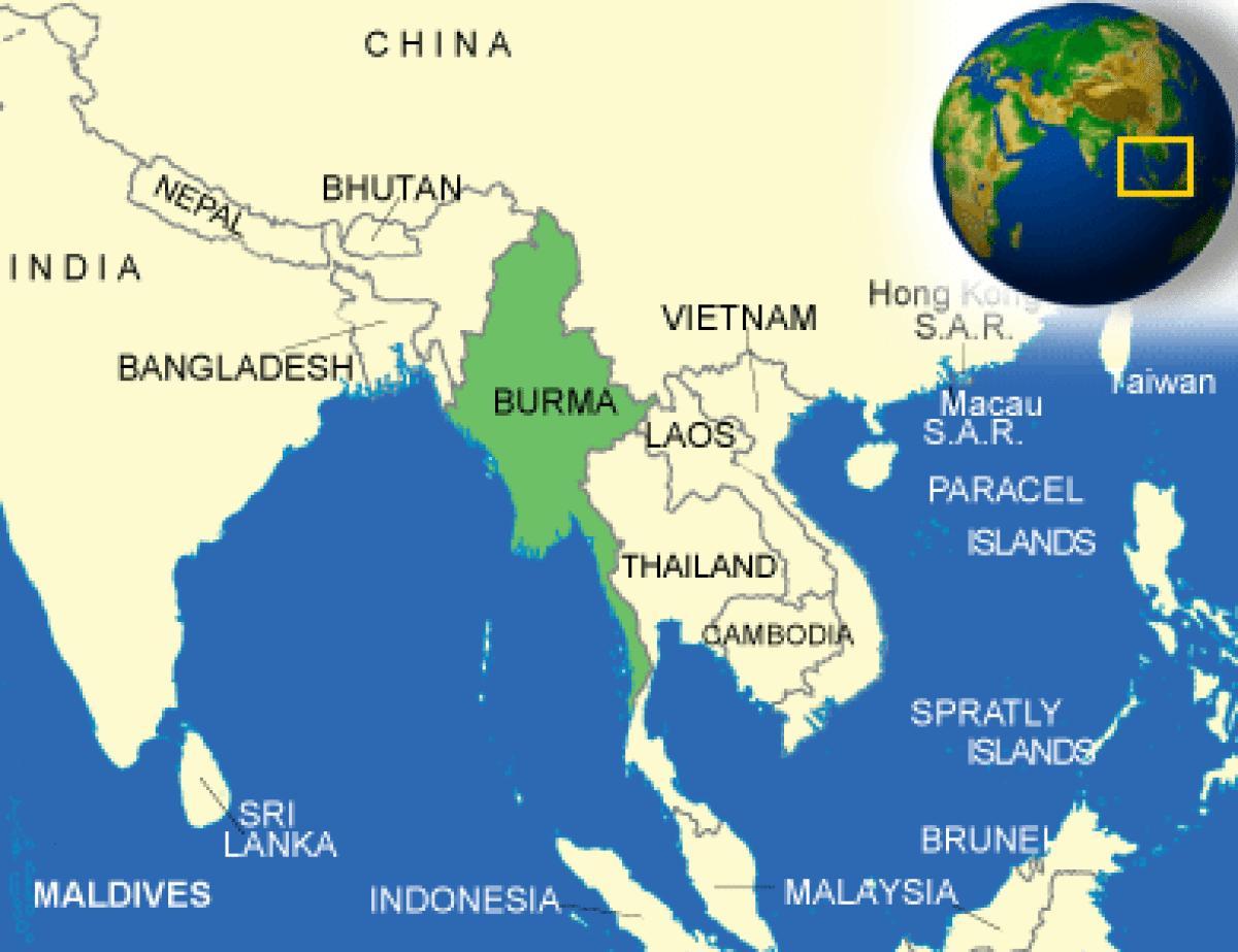 Burma ili Mianmar karti 