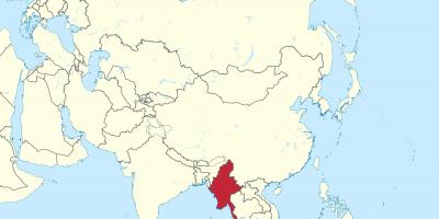 Karta svijeta Mijanmar Burma 