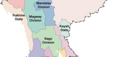 Karta Mianmar i države